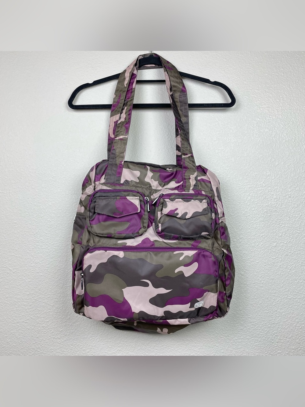 LUG Berry Camo Puddle-Jumper Collapsible Packable Shoulder Bag Tote Zipper Trave